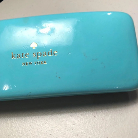 Kate Spade Turquoise and Green Wink Eyes Hard Shell Eye Glass Case - Picture 5 of 5